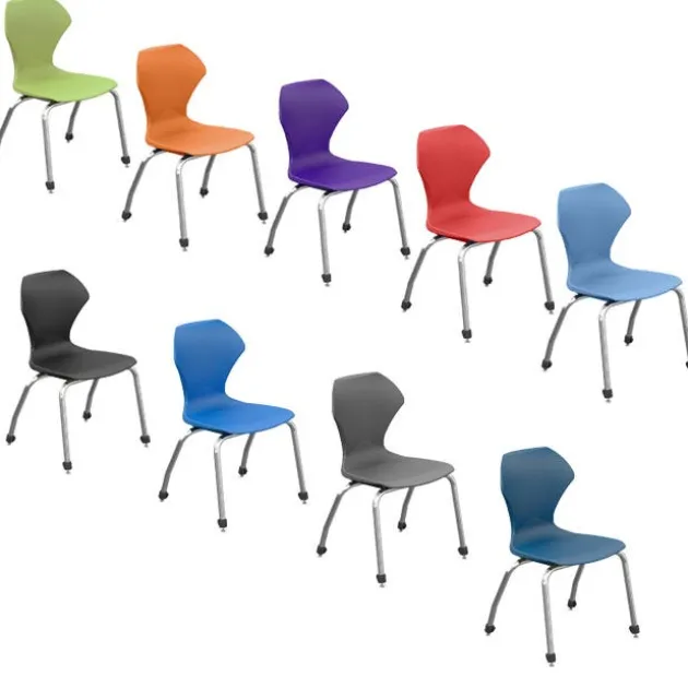 Classroom Set - 8 Premier Dry Erase Triangle Desks & Apex Chairs (18" H - 5th-Adult)