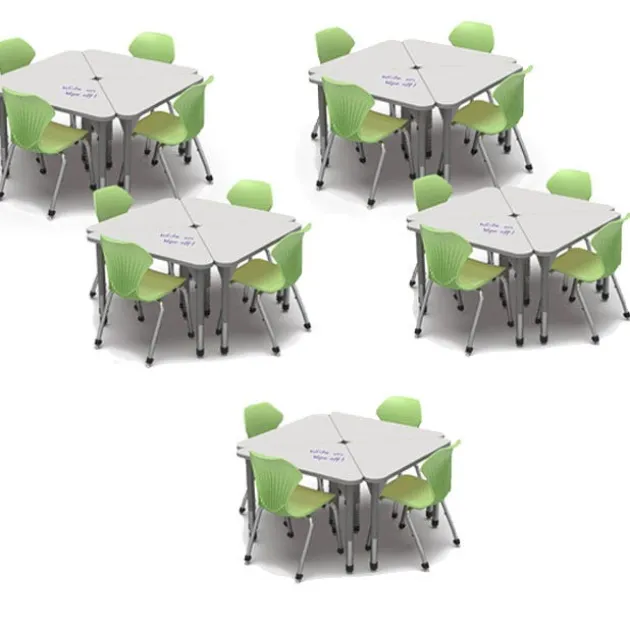 Classroom Set - 20 Premier Dry Erase Triangle Desks & 20 Apex Chairs (18" H - 5th-Adult)