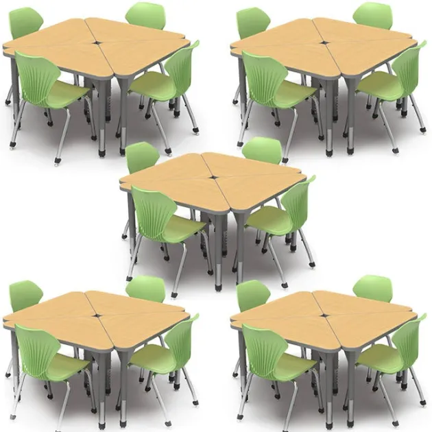 Classroom Set - 20 Premier Triangle Desks & Apex Chairs