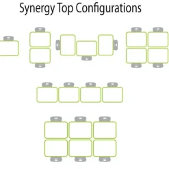 Classroom Set - 24 Rectangle Synergy Student Desks and Stack Chairs
