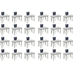 Classroom Set - 24 Ripple Synergy Student Desks and Stack Chairs