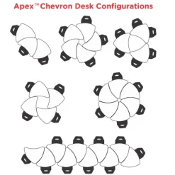 Classroom Set - 24 Single Student Chevron Apex Desks & 24 Apex Stack Chairs (18'' H - 5th-Adult)