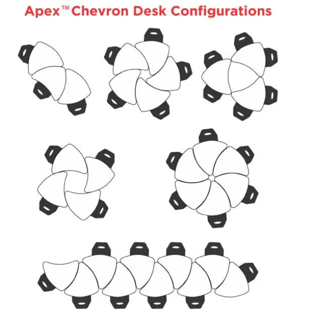 Classroom Set - 24 Student Chevron Dry Erase Apex Desks & 24 Apex Stack Chairs (18'' H -5th-Adult)