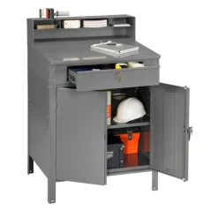 Closed Style Foreman's Shop Desk with Storage Cabinet