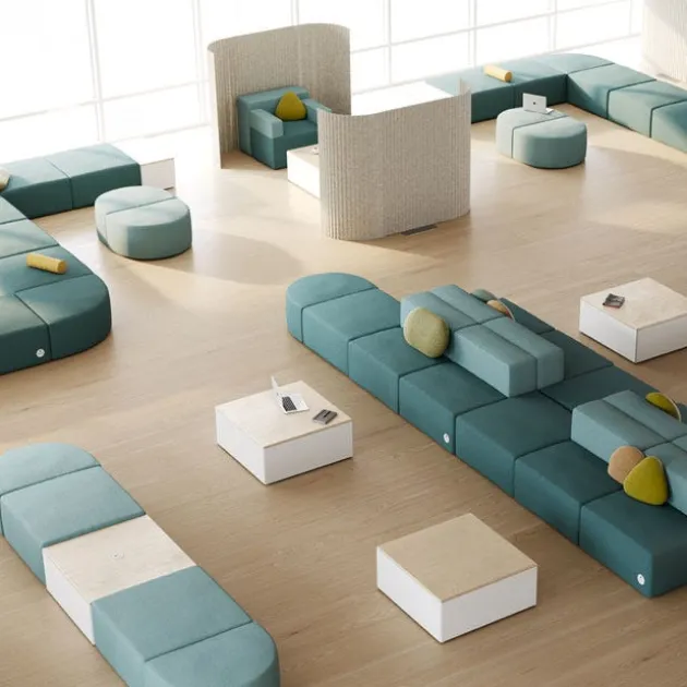 Conversa Collection 4-Seat Modular Lounge Seating & Occasional Table