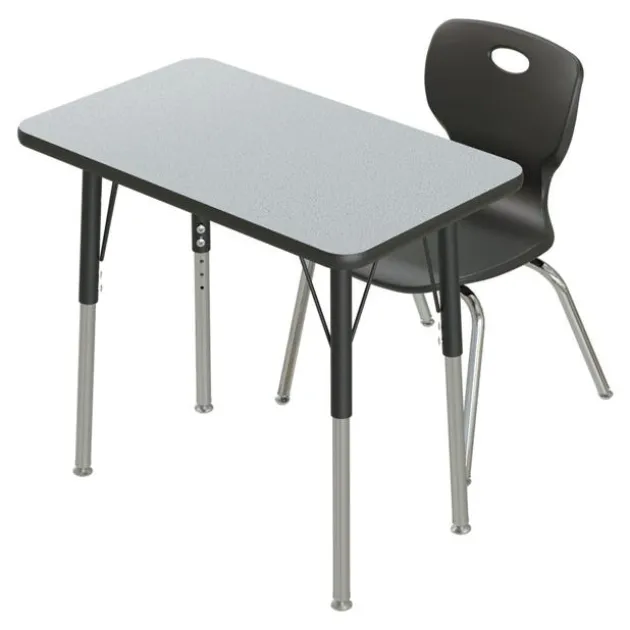 Corrella Height Adjustable Collaborative Desk Package w/ 6 Rectangle Desks & 6 Chairs