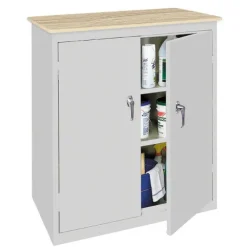 Counter Height Storage Cabinet with Laminate Top