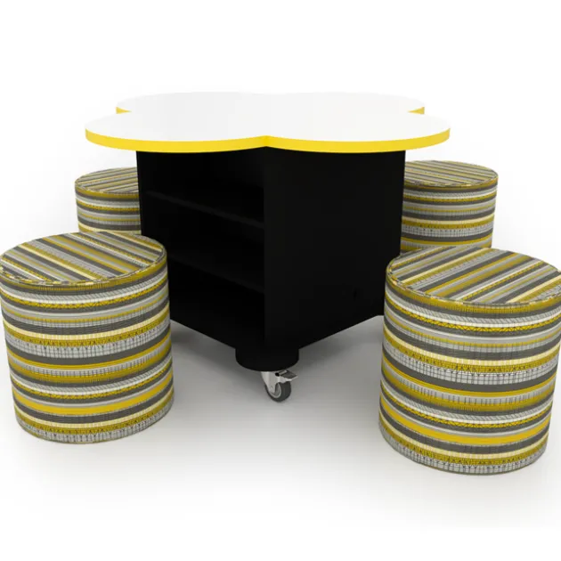 Creation Cube Storage Table with Perch Circle Soft Seating Package - Clover