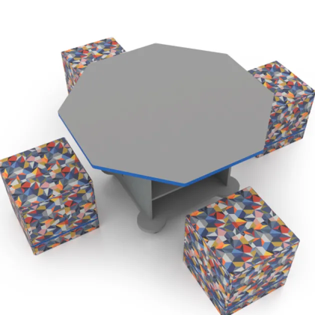 Creation Cube Storage Table with Perch Square Soft Seating Package - Octagon