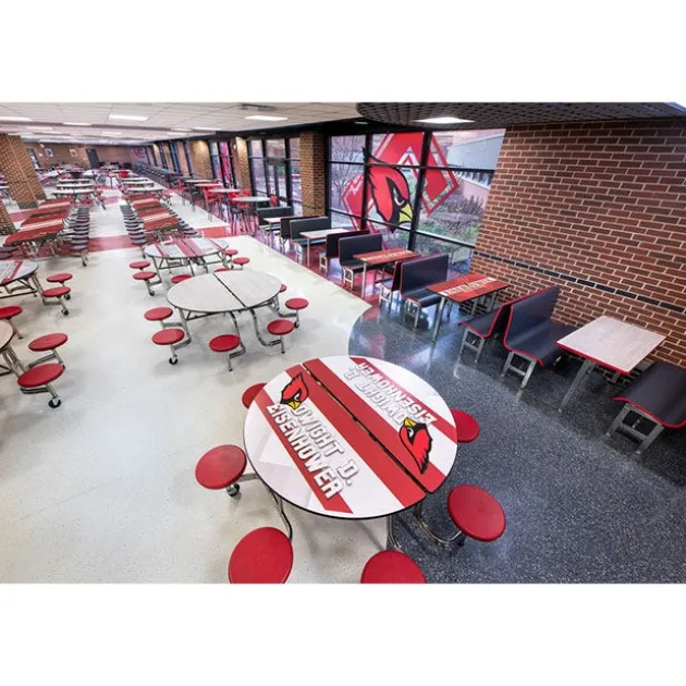 Customizable Booth Seating Cafeteria Table Unit (48'' W x 72'' L)