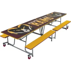 Customizable Mobile Bench Cafeteria Table (12' L)