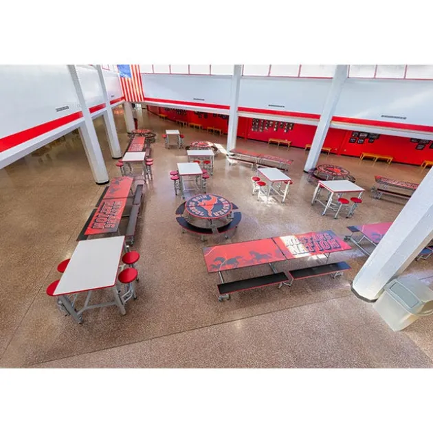Customizable Mobile Bench Cafeteria Table (12' L)