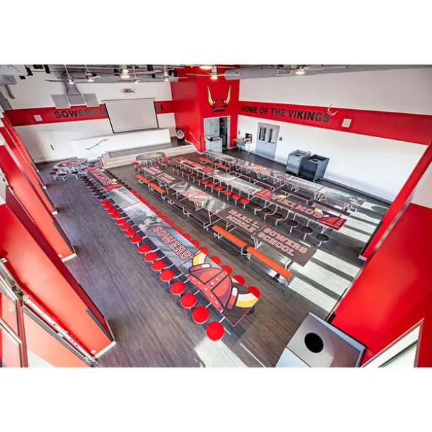 Customizable Mobile Bench Cafeteria Table (8' L)