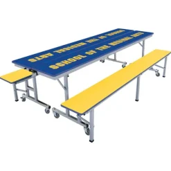 Customizable Mobile Cafeteria Convertible Bench Table - (7' L)