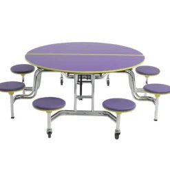 Customizable Mobile Cafeteria Table with Stools (60