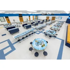 Customizable Mobile Cafeteria Table with Stools (60