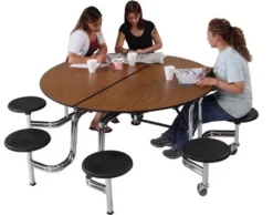 Customizable Mobile Cafeteria Table with Stools (60