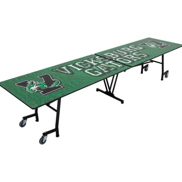 Customizable Mobile Rectangle Cafeteria Table - 10' L x 36'' W