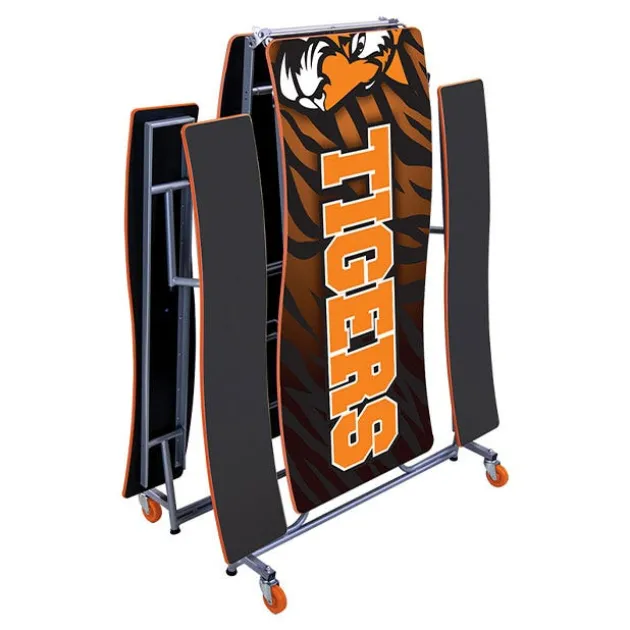 Customizable Ocean Wave Top Mobile Bench Cafeteria Table (12' L)