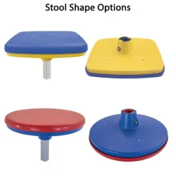 Customizable Ocean Wave Top Mobile Stool Cafeteria Table - 12 Stools (12' L)