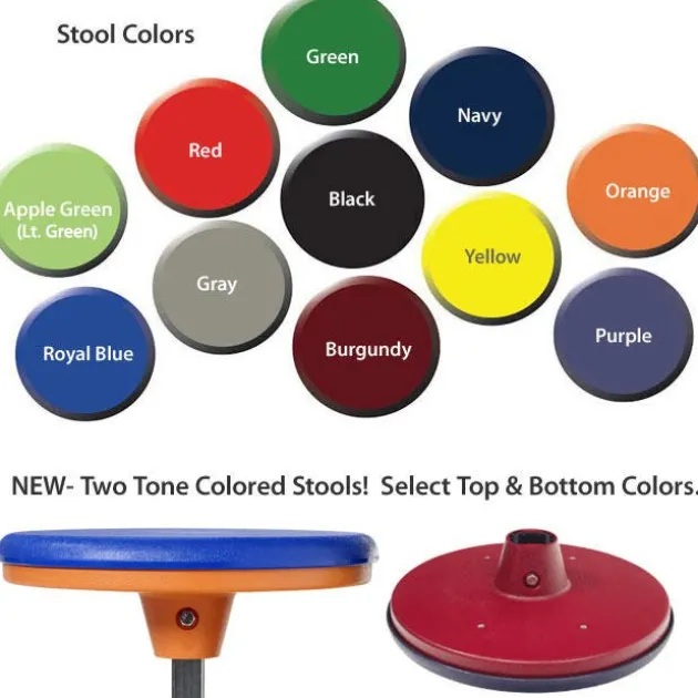 Customizable Ocean Wave Top Mobile Stool Cafeteria Table - 12 Stools (10' L)