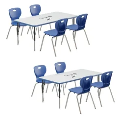 Deluxe Dry Erase Activity Table & Classic Student Chair Packages (30