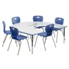 Deluxe Dry Erase Activity Table & Classic Student Chair Packages (60" x 66" Horseshoe - 1 Table & 6 Chairs)