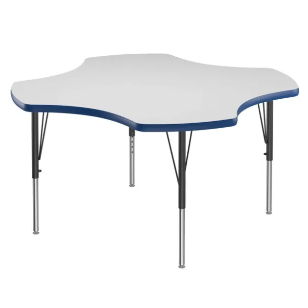 Deluxe Dry Erase Activity Table & Classic Student Chair Packages (48" Clover - 1 Table & 4 Chairs)