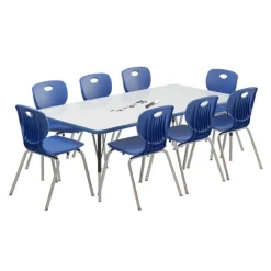 Deluxe Dry Erase Activity Table & Classic Student Chair Packages (30