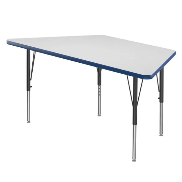 Deluxe Dry Erase Activity Table & Classic Student Chair Packages (30" x 60" Trapezoid - 4 Tables & 12 Chairs)