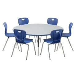 Deluxe HPL Activity Table & Classroom Student Chair Package (60" Round - 1 Table & 6 Chairs)