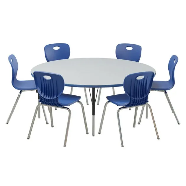 Deluxe HPL Activity Table & Classroom Student Chair Package (60" Round - 1 Table & 6 Chairs)