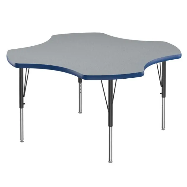 Deluxe HPL Activity Table & Classroom Student Chair Package (48" Clover - 1 Table & 4 Chairs)