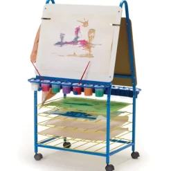 Double Sided Art Easel w/ Drying Rack and Tub Storage