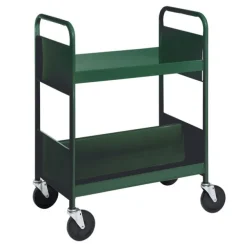 Double-Sided Book Truck w/ Sloping & Flat Top Shelves - 38
