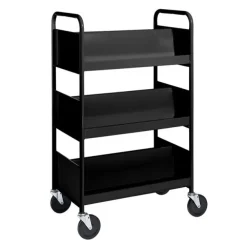 Double-Sided Book Truck w/ 3 Sloping Shelves - 47