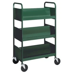 Double-Sided Book Truck w/ 3 Sloping Shelves - 47