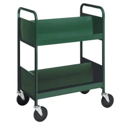 Double-Sided 2-Shelf Combination Cart w/ Sloped Shelves - 38"H