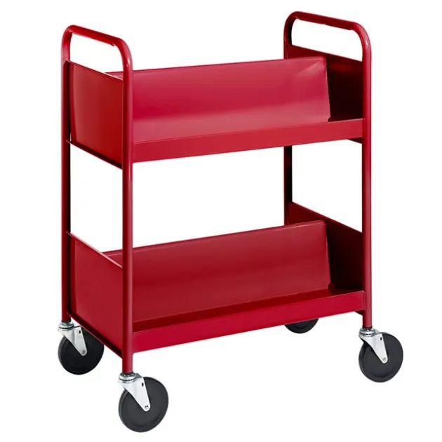Double-Sided 2-Shelf Combination Cart w/ Sloped Shelves - 38"H