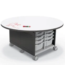 Dry Erase Compass Island Round Cabinet - 29