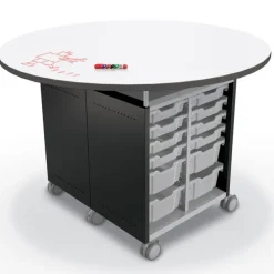 Dry Erase Compass Island Round Cabinet - 42