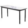 Dry Erase Height Adjustable Table (30'' x 72'') with 6 Black Frame Stools