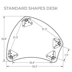Dry Erase Small Shapes Desk & Hierarchy 4-Leg Chair (18'' H) Package