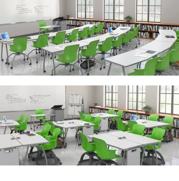 Echo Series Dry Erase Chevron Training Table (19'' x 84'')