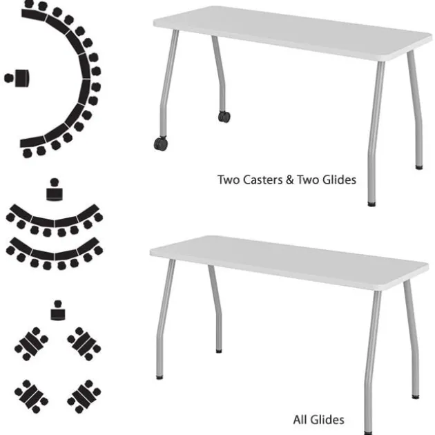 Echo Series Dry Erase Chevron Training Table (30'' x 60'')