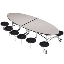 Elliptical Mobile Stool Cafeteria Tables