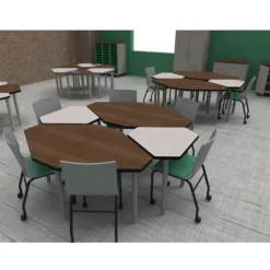 ELO OnVoy Mini Diamond Student Desk w/ Push-Pin Adjustable Round Legs