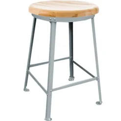 Elton Steel Stools with Wood Seat