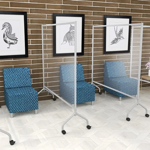 Essentials Clear Dry Erase Mobile Divider 71'' W