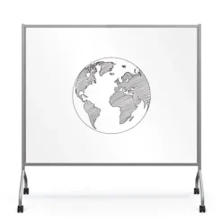 Essentials Clear Dry Erase Mobile Divider 71'' W